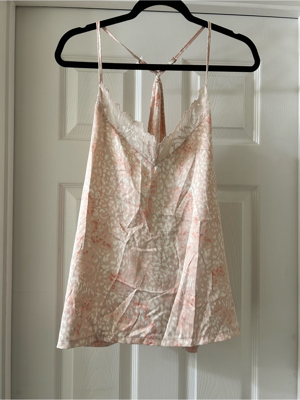 BCBGMaxAzria Blush Pink Lace-Trim Satin Pajama Set